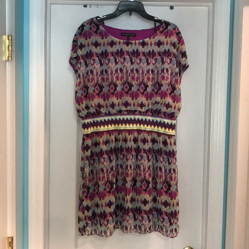 Woman’s bright summer dress